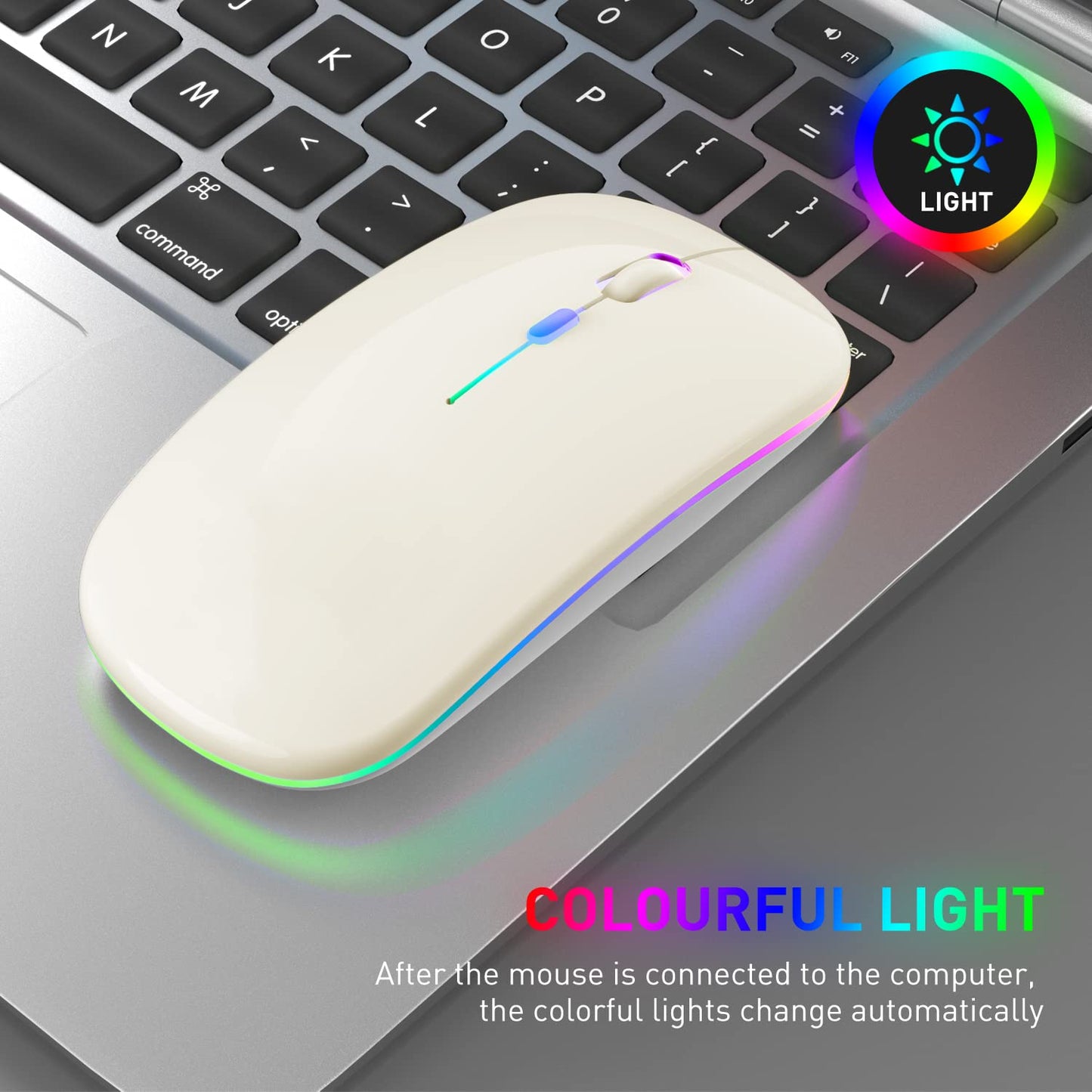 Bluetooth Wireless Mouse for Laptop mac MacBook ipad MacBook air MacBook pro pc Desktop Computer Windows Chromebook Notebook (Silver)