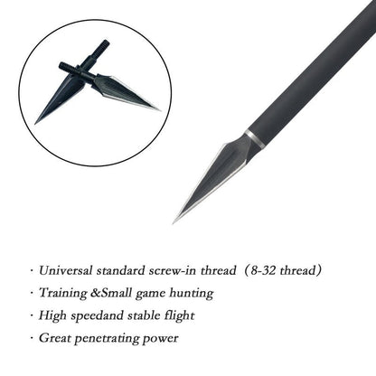 Traditional Archery Broadheads 100/125 Grain - Heat-Treated Arrow Tips for Compound, Recurve Bow & Crossbow, 12 PK for Hunting & Target Practice with 1 PK Broadhead Storage Case (100 Grain Break)
