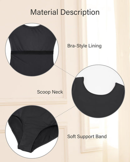 Stelle Black Leotard for Women Dance Wear Short Sleeve Gymnastics Training Ballet Clothes(Black,L)