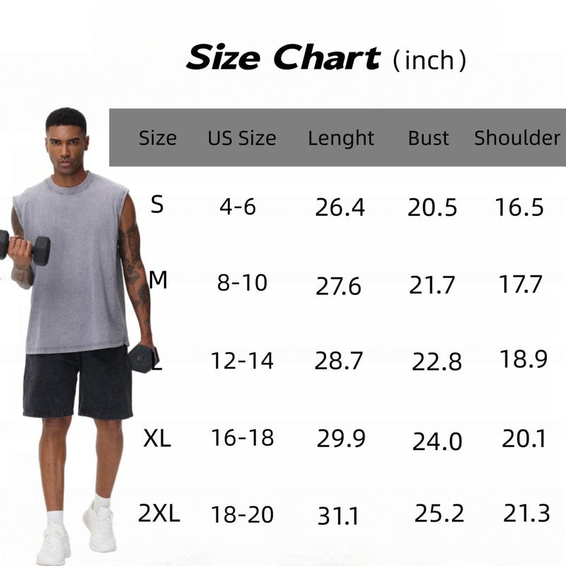 SnowElve 3 Pack Mens Workout Tank Tops Sleeveless Tee Shirts Men Muscle Shirt Gym Acid Wash T Shirts Running Beach Loose Fit Tee(BKAGAC,S)