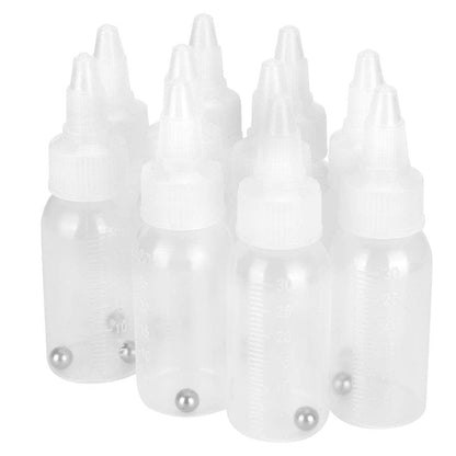 Tbest Paint Bottle,10 Pack Airbrush Paint Bottles Jars Plastic containers 1oz/30ml of Acrylic Storage Mixing with Ball jar Bottle Mixer resealable Empty Small Squirt 1inch Container Squeeze