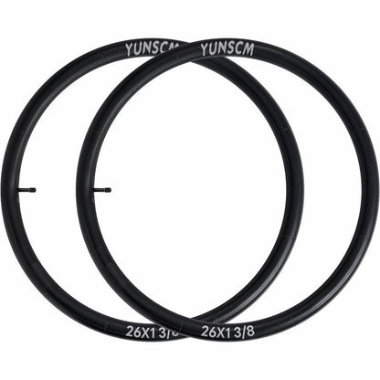 26x1 3/8 (37-590) Heavy Duty Bike Tubes AV32MM Schrader Valve Bicycle Tubes Premium Butyl Rubber Compatible with 26x1 3-8 26 x 1 3/8 Road,Gravel,City Bike Bicycle Tire Tubes 2-PCS
