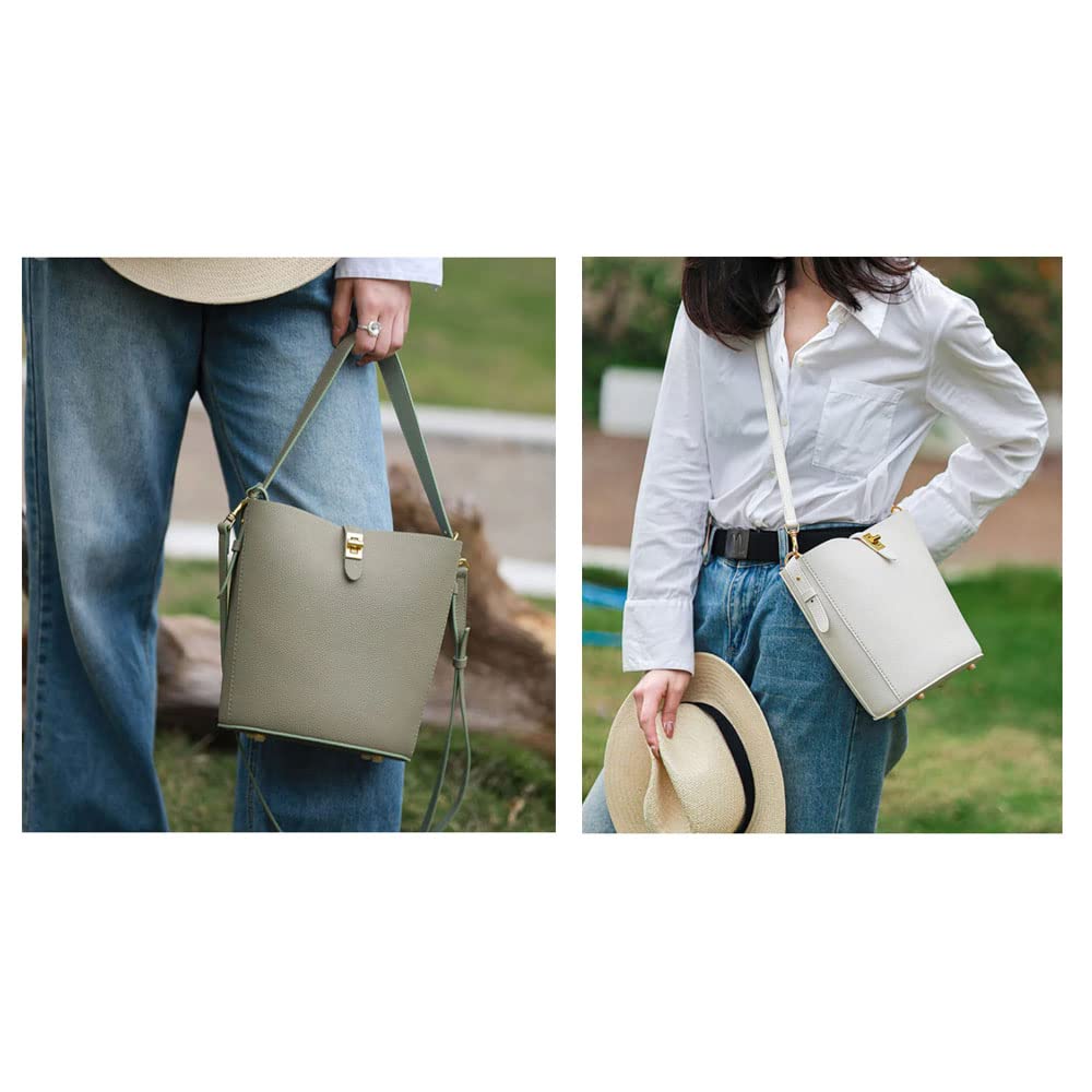 POPSEWING Leather Simple Bucket Crossbody Bag Kits, DIY Shoulder Purse with Sewing Kit, DIY Handmade Bag Kit for Mom Girlfriend (Brown)