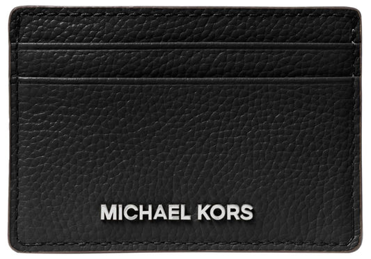 Michael Kors Jet Set Card Holder, Silver-Tone Hardware/Black