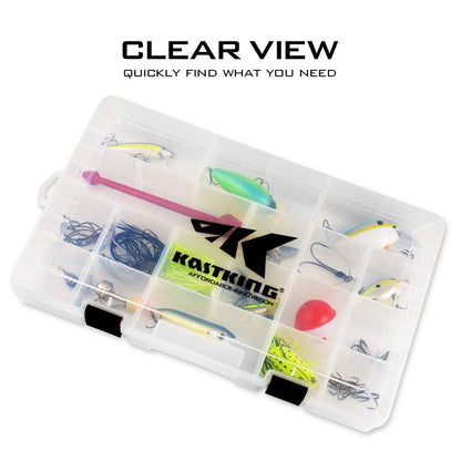 KastKing Tackle Boxes, Plastic Box, Plastic Storage Organizer Box with Removable Dividers - Fishing Tackle Storage - Box Organizer - 2 Packs /4 Packs Tackle Trays - Parts Box