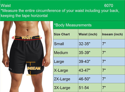 NELEUS Men's 2 in 1 Running Shorts with Liner,Dry Fit Workout Shorts with Pockets,6070,2 Pack,Black/Red,US L,EU XL