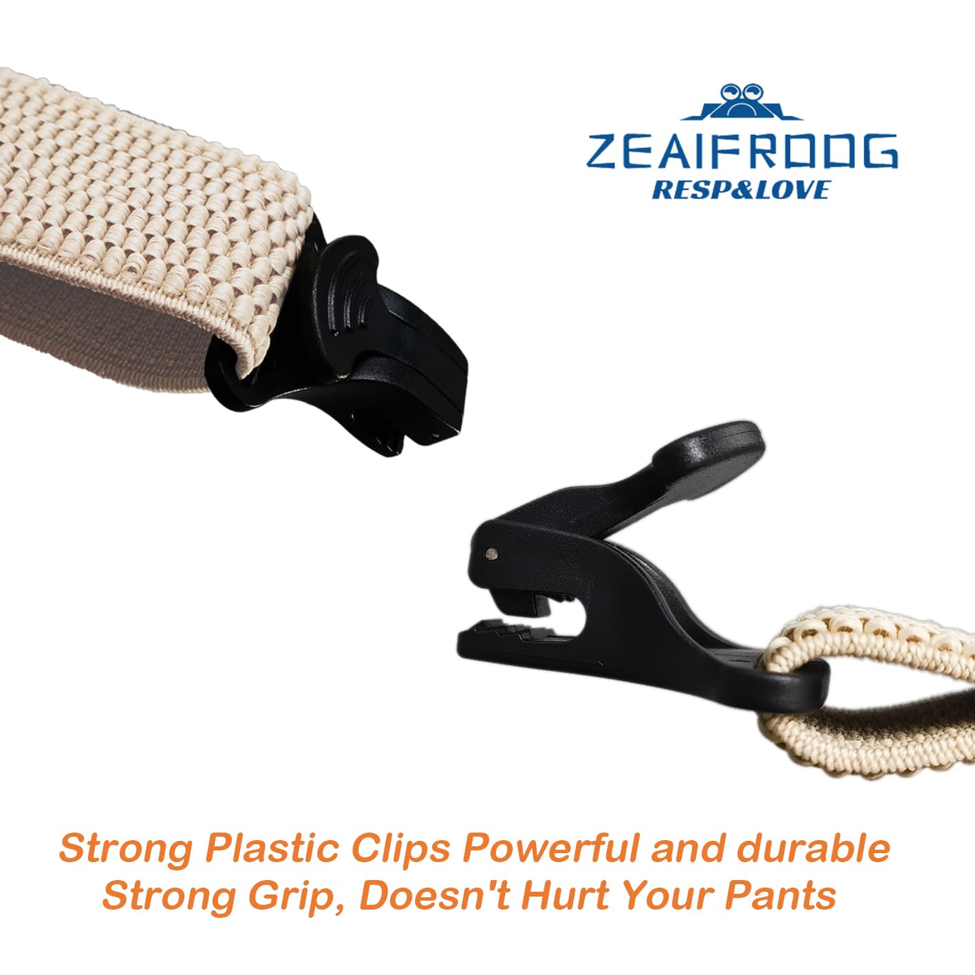 ZEAIFROOG Heavy Duty Suspenders for Men With Strong Plastic Clips Security Check Friendly.X-Shaped 1.5" Wide Khaki Men's Suspenders for Jeans or Pants