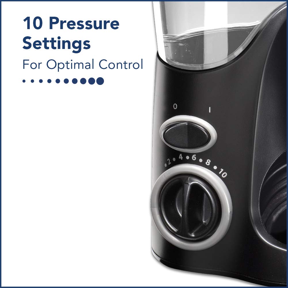 Waterpik Ultra Water Flosser, Black - 90+ Seconds of Flossing Time - 10 Pressure Settings, 360-Degree Tip Rotation - Includes Six Tips & Built-in Tip Storage