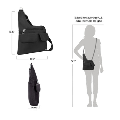 Travelon Anti-Theft Cross-Body Bag, Two Pocket