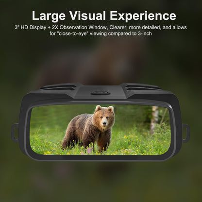 VABSCE Night Vision Goggles, True 4K Full-Color Night Vision Binoculars, Built-in Powerful Focusable IR, 6000mAh Rechargeable Battery, Super Large Display, Long Viewing Range, Free 64GB Card (Black)