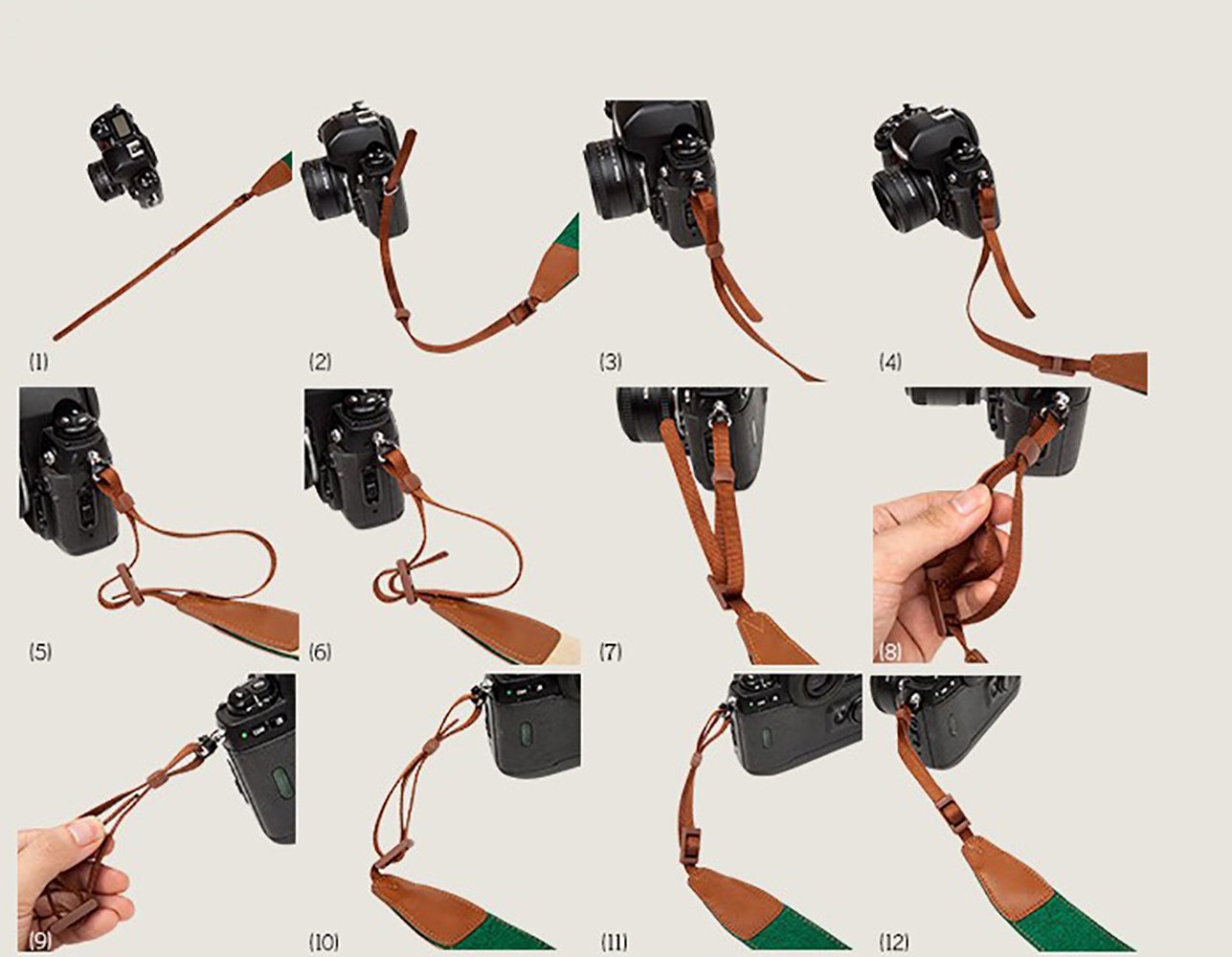AOLLCCAE Universal Adjustable Slim Shoulder Sling Neck Strap for All Camera DSLR SLR (Coffee Brown)