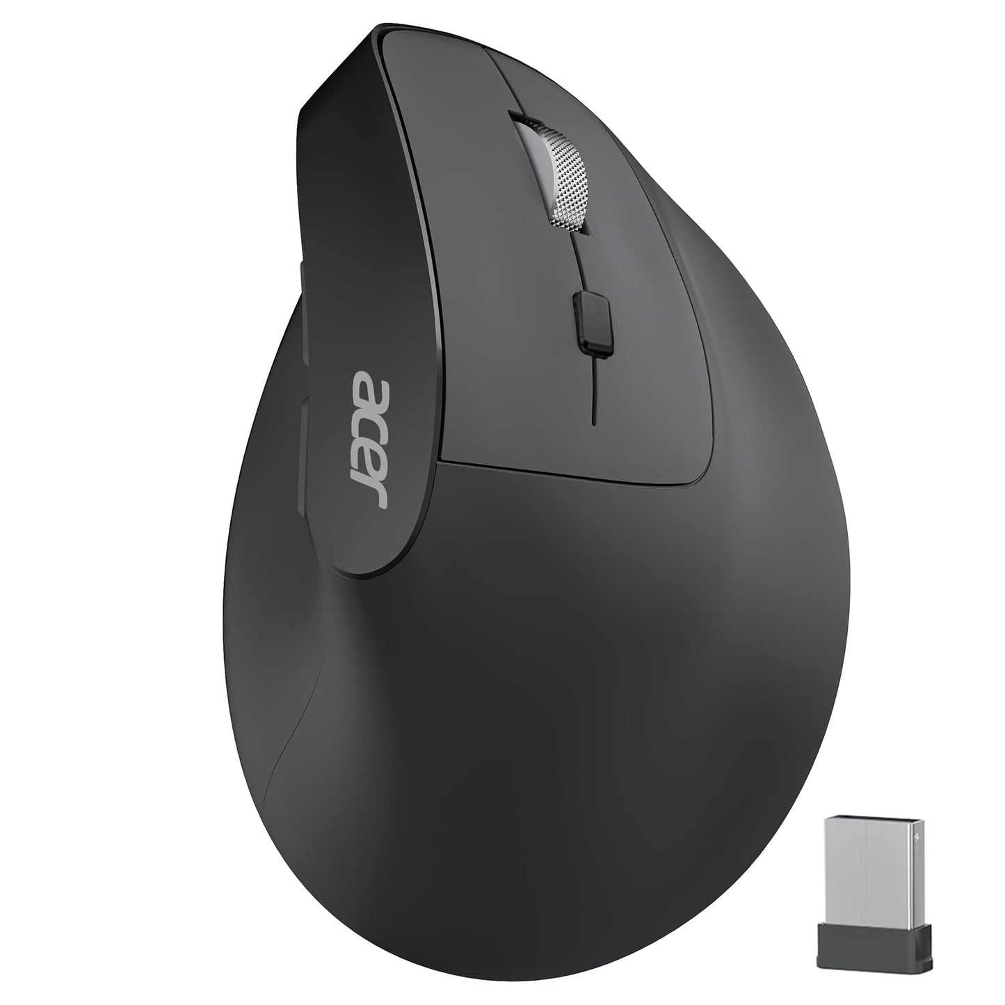 acer Wireless Mouse, 1200 DPI Computer Mouse for Laptop with 2.4GHz USB A Receiver, 5 Buttons Compatible for Windows, macOS, Android (Black)