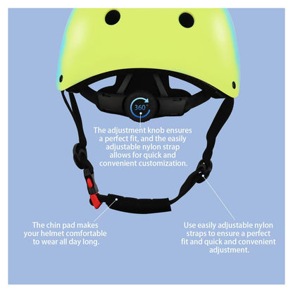 Color Gradient Adjustable Kids Bike Helmet with Knee & Elbow Pads Set | Multi-Sport Safety Gear for Boys & Girls Ages 5-14 | Skateboarding, Scooters, Roller & Inline Skating, Longboarding