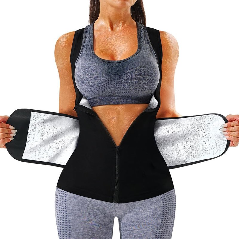 Sauna Vest for Women - Heat Trapping Waist Trainer Workout Sweat Vest with Zipper | Comfortable Fit
