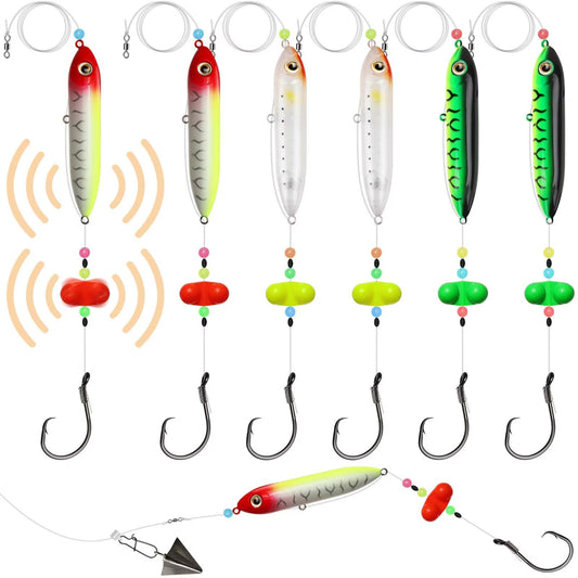 Dovesun Catfish Float Rigs with Rattles - Santee Rig, 6/0 Hook * 6PCS