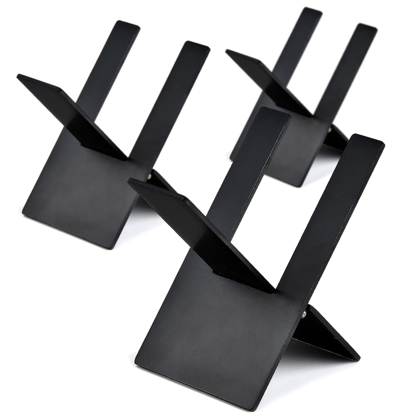Menesia 3 Pieces Black Stainless Foldable Cigar Stand Holder with Travel PU Leather Case,Lightweight Steel Portable Cigar Cigarette Display Shelf Tray