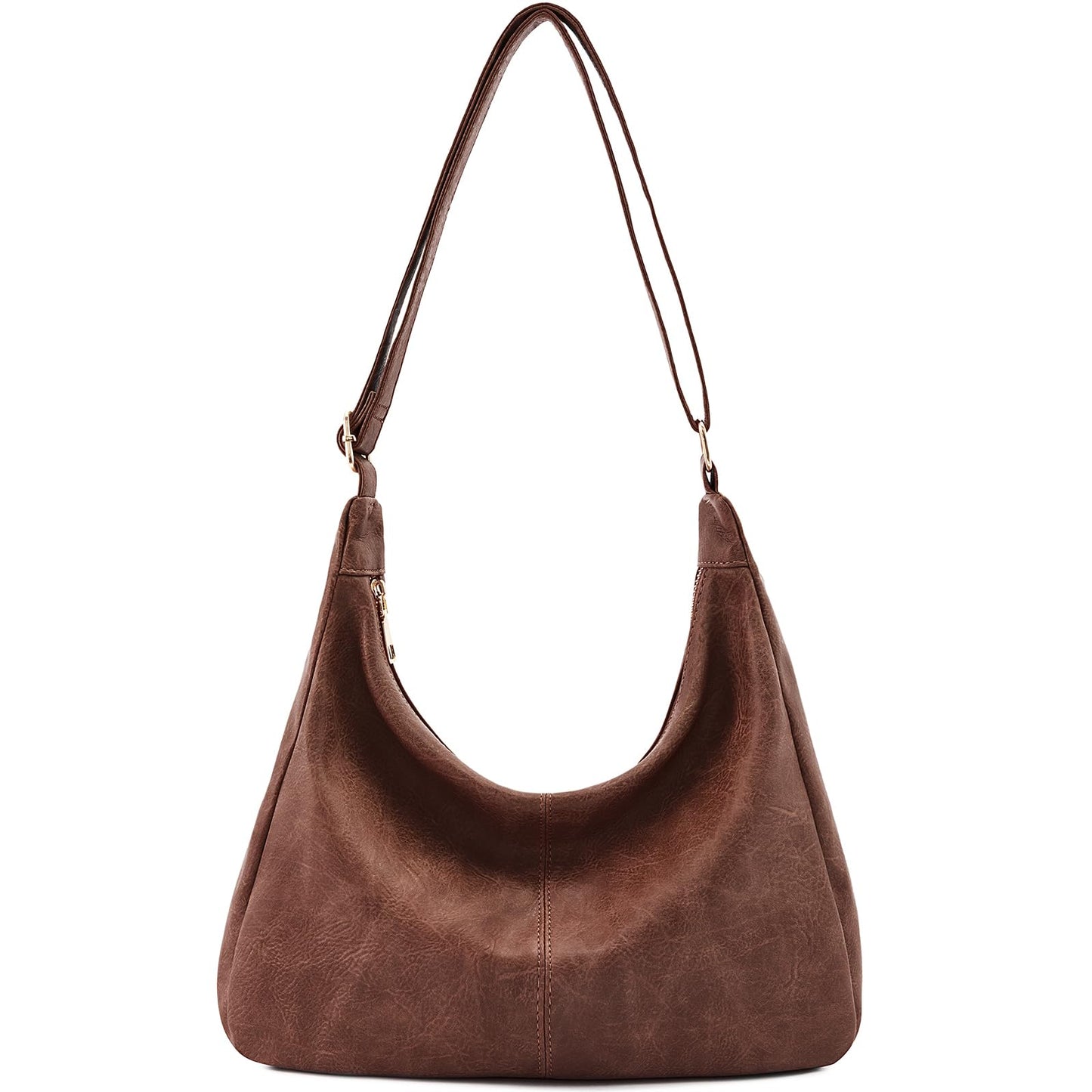 NIUEIMEE ZHOU Hobo Bags for Women Foldable Vegan Leather Shoulder Handbag Slouchy Tote Crossbody Purses