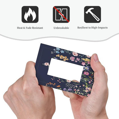 Rustic Wild Floral Darkground Vintage Watercolor Flower 1 Gang Rocker Light Switch Covers Decorative Single Decora Outlet Wall Plate Faceplate Switchplate GFCI for Bedroom Decor