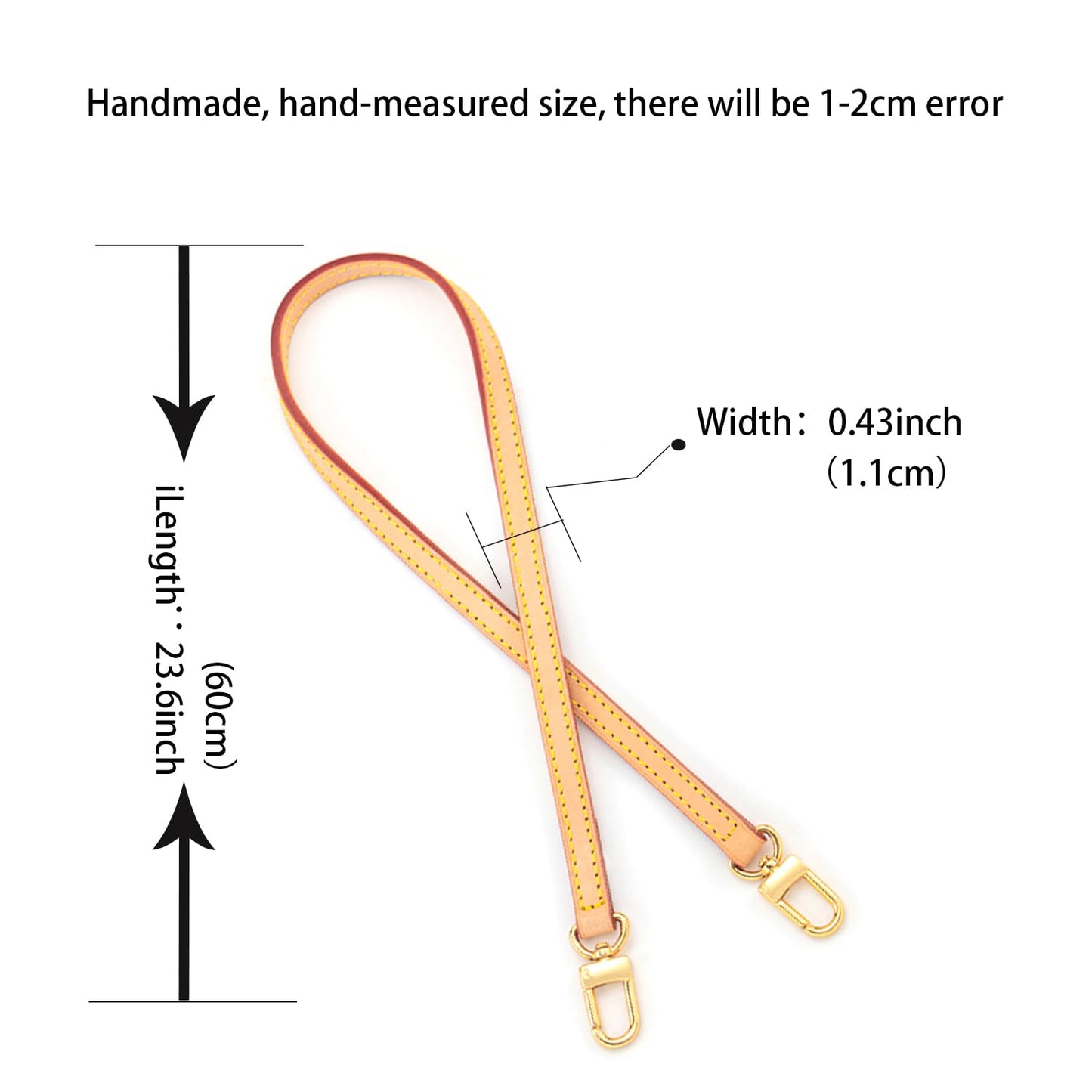 BEUDW Vachetta Leather Crossbody Strap for SPEEDY L V Handbag Replacement Shoulder Strap