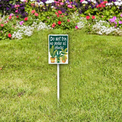 Uptell Do Not Trim No Podar As Plantas Yard Signs with Stakes Aluminum Sign for House/Front Door and Business Outdoor Decoration 7x8.8 Inch