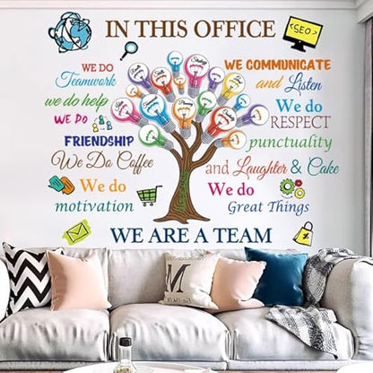 Office Wall Decor Inspirational Wall Decals Wall Quotes Stickers Peel and Stick Motivational Wall Stickers Removable Positive Wall Decor Sticker for Office Bedroom Living Room DIY Art.
