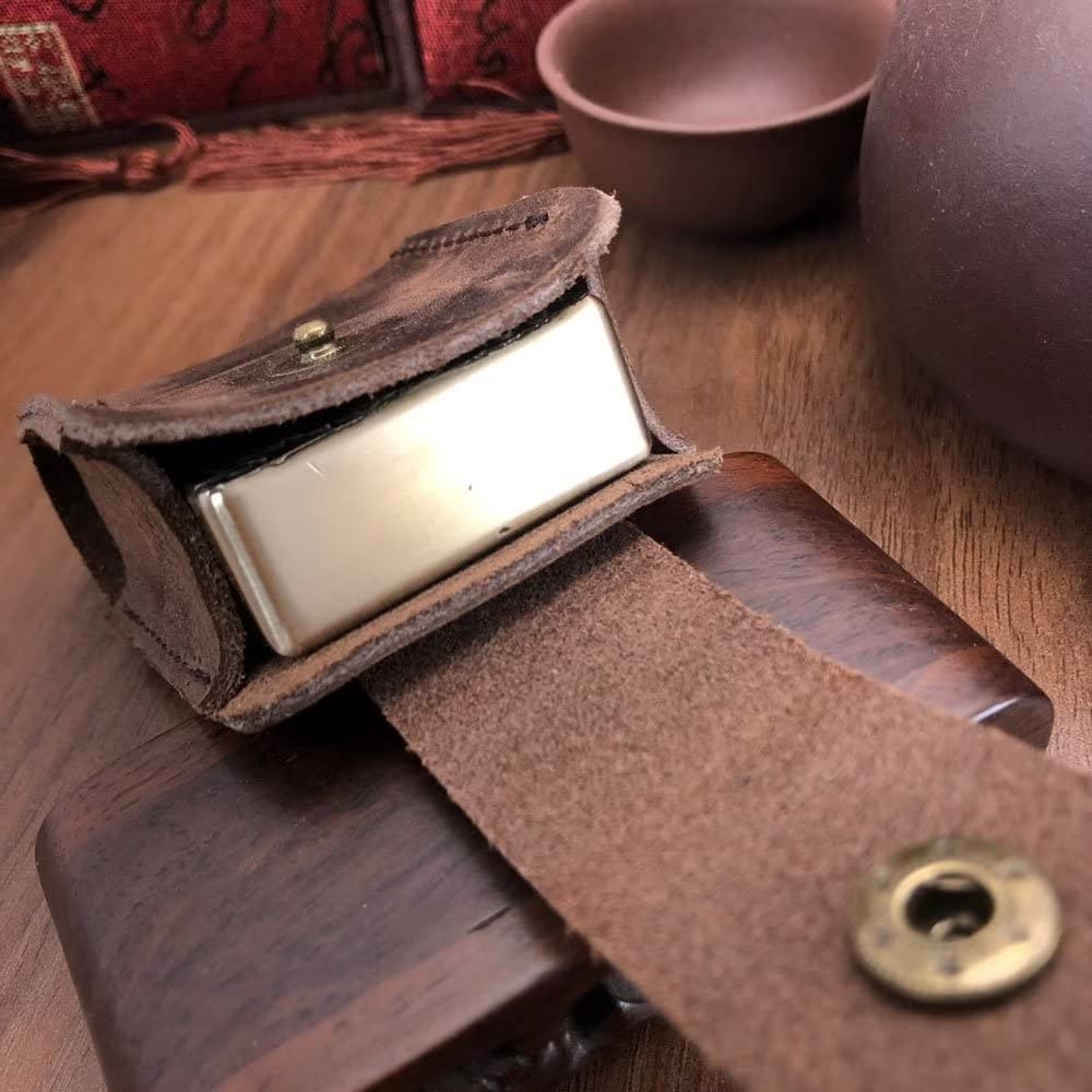Berfea Lighter Case Cover Pouch Genuine Leather Lighter Belt Sheath Holder Protective Holster Compatible with Zippo Lighter