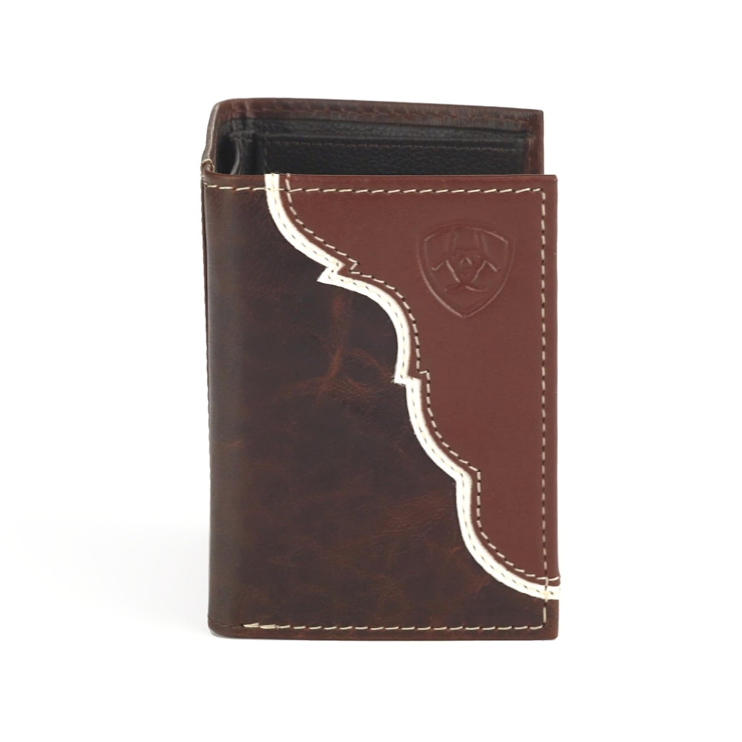 Ariat Leather Two Toned Overlay - Men's Trifold Wallet