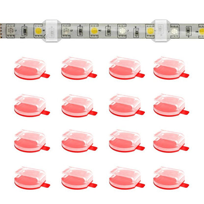 ATB- Clear LED Strip Light Mounting Clips,100 Pack Self-Adhesive Brackets Holders for10mm 12mm Waterproof LED Strips, USB Cable Management Clips for Wires Under 0.12 Inch Diameter, Strong V-HB Tape