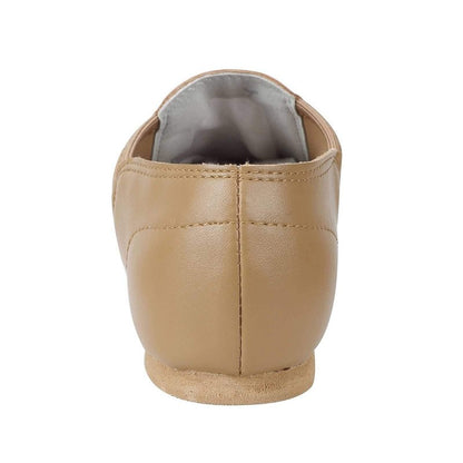 Linodes Unisex 006 PU Leather Upper Slip-on Jazz Shoe for Women and Men's Dance Shoes-Brown 9.5M