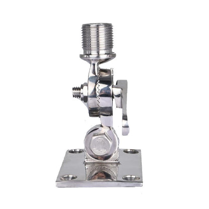 NovelBee Marine VHF Antenna Mount,316 Stainless Steel Antenna Adjustable Base Bracket Holder for Boats