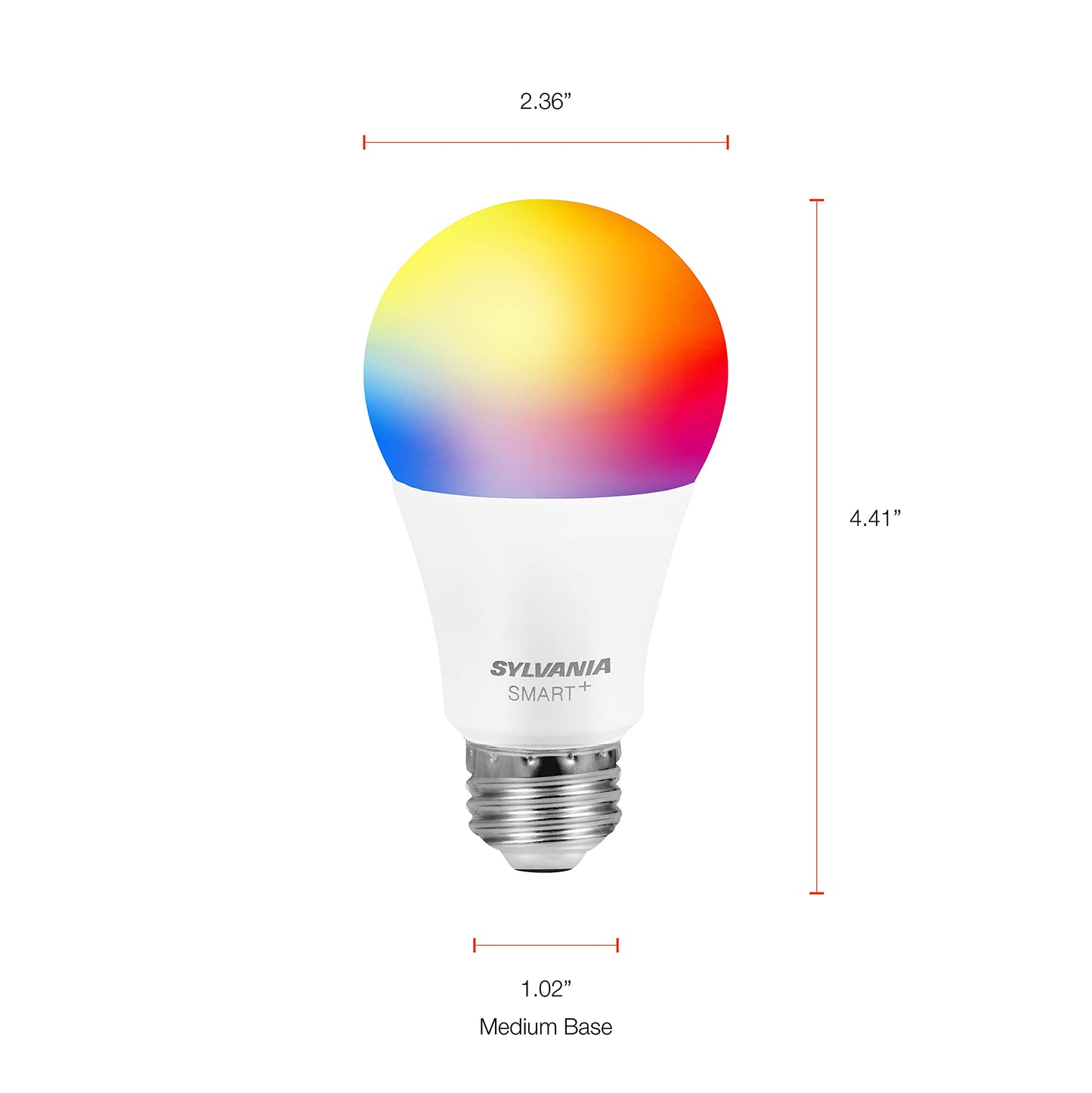 SYLVANIA Wifi LED Smart Light Bulb, 60W Equivalent Full Color and Tunable White A19, Dimmable, Compatible with Alexa and Google Home Only - 4 Pack (75674)