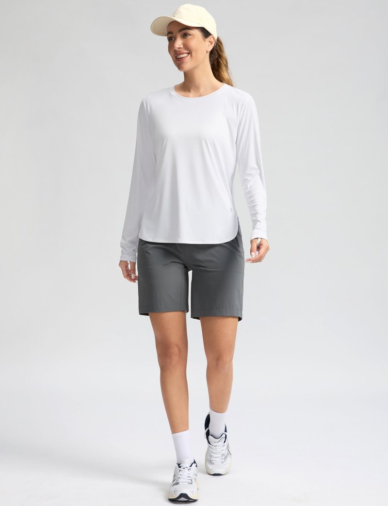 Women's Sun Shirts UPF 50+ Long Sleeve UV Protection Shirt Lightweight Quick Dry Workout Hiking Tops for Women(White,XXL)