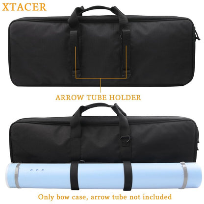 XTACER Tactical Bow Case MOLLE Recurve Takedown Bow Case Fully Padded Case (Black)