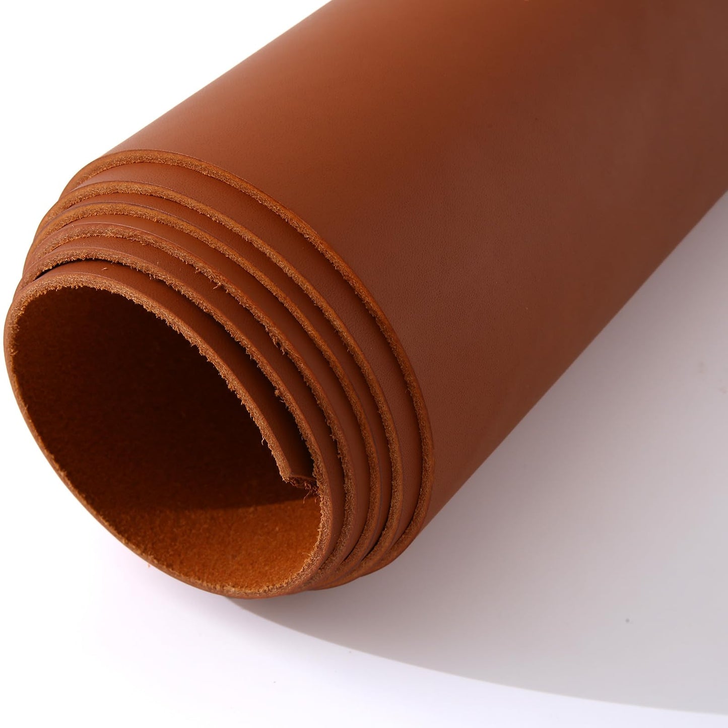Large Size 16"x70" Leather, Cowhide Veg Tan Leather for Leather Belt Bag Strap Craft Shoe Making Wallet, 2.5mm Thick Full Penetration Dyeing Brown