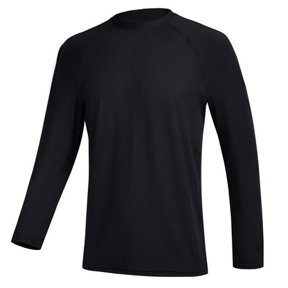 Men's Swim Shirts Rashguard Sun Shirt UPF 50+ UV Sun Protection Outdoor Long Sleeve T-Shirt Swimwear Black L