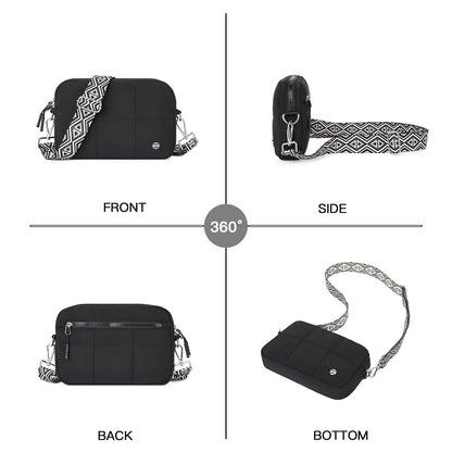 Telena Crossbody Bags for Women Cross Body Purse with Guitar Strap Lightweight Puffer Shoulder Bag for Travel
