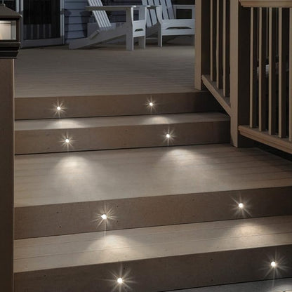 Deck Lights Outdoor Waterproof Low Voltage Lighting Kit Stainless Steel 1W Outdoor Yard Garden Decoration Lamps Landscape Pathway Patio Step Stairs Black Border(6pcs,Cool White)