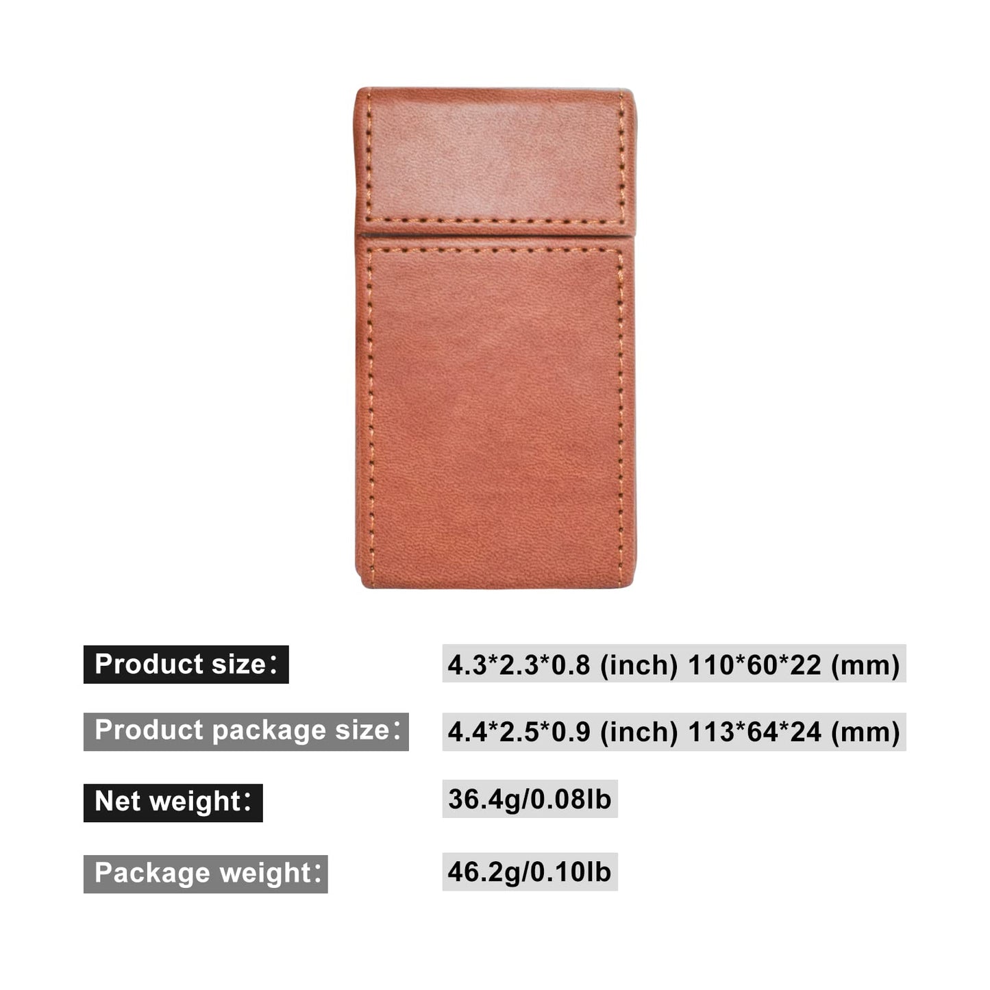Leather Cigarette Case,King Size Prerolled Cone Holder,Waterproof Airtight Smell Proof Container,Carrying Case for Traveling