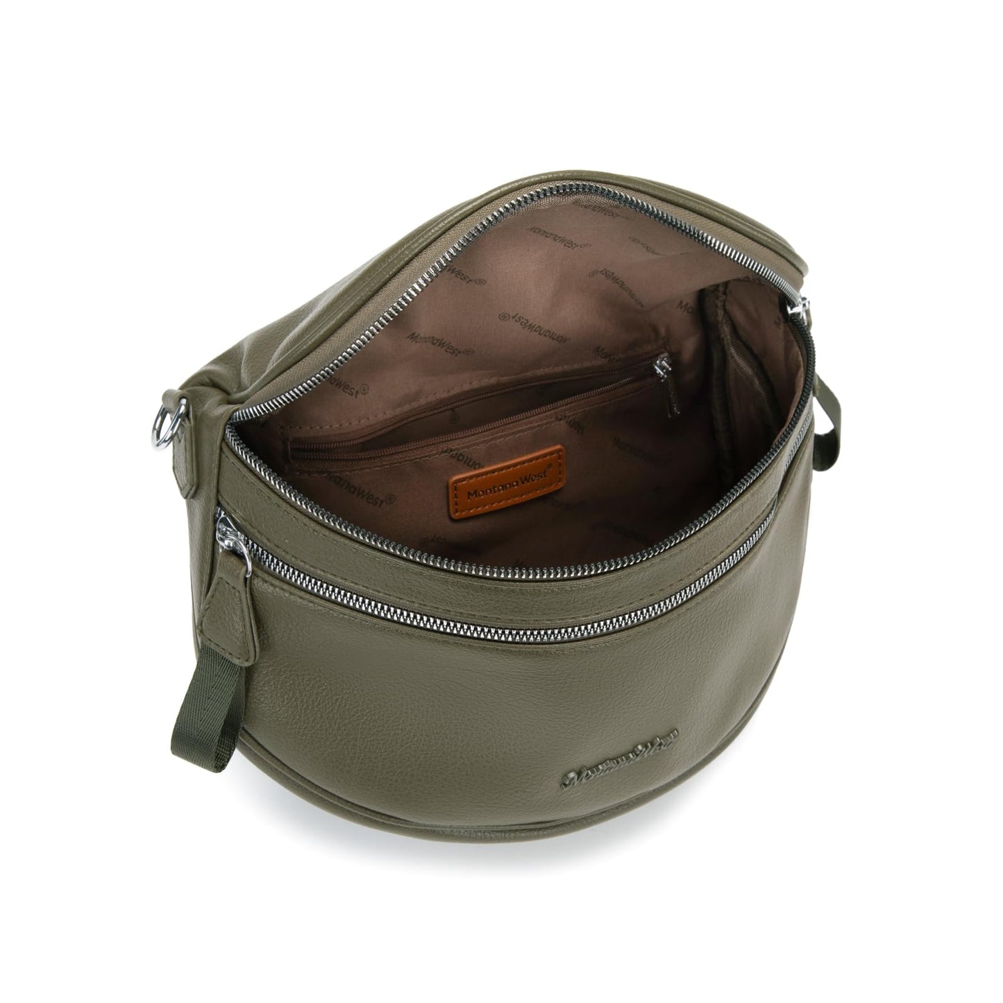 Montana West Crossbody Bags for Women Large Bum Bag Sling Belt Green Purse Fanny Packs with Adjustable Wide Strap, MWC-HB-638-GN