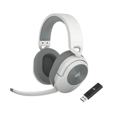Corsair HS55 Wireless Multiplatform Lightweight Gaming Headset with Bluetooth - Dolby 7.1 Surround Sound - iCUE Compatible - PC, PS5, PS4, Nintendo Switch, Mobile - White