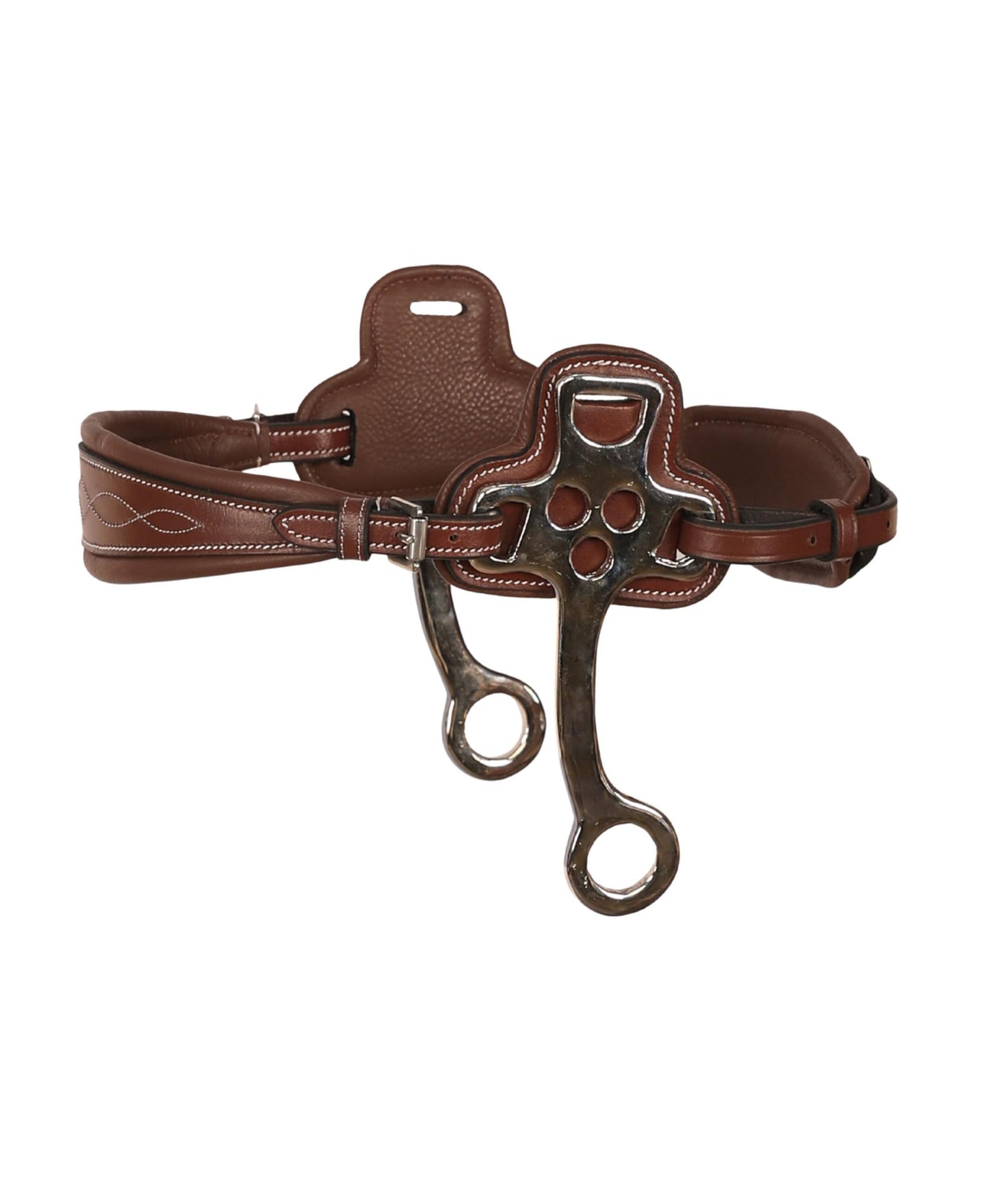 Exion Nova Hackamore Bridle – Anatomical Bitless Horse Bridle with Rubber Reins – Padded Anti-Pressure Crownpiece – Vegetable-Tanned Leather Bitless Bridle for Jumping & Training