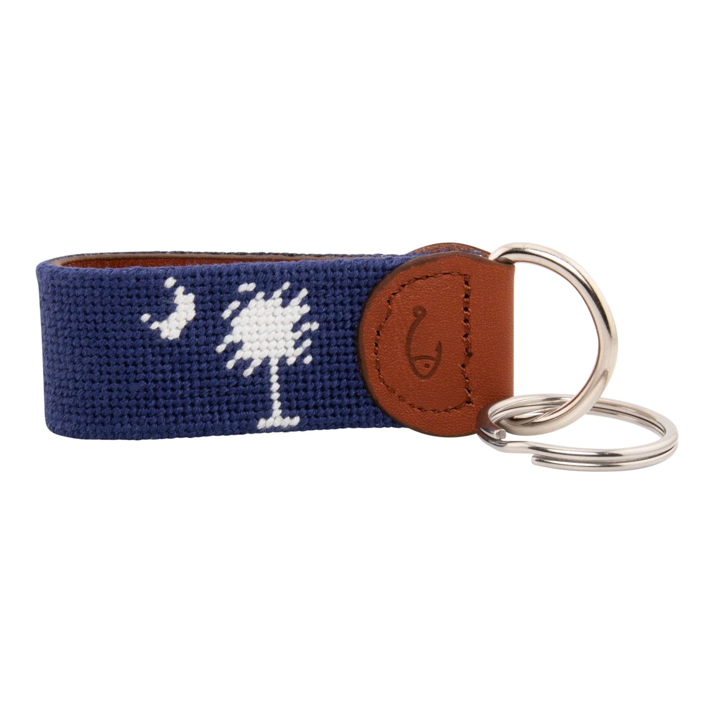 Huck Venture Hand-Stitched Needlepoint Key Fob or Key Chain (South Carolina Flag)