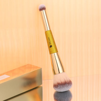 DUcare Foundation Brush Contour Bronzer Makeup Brush Double Ended Self Tanner Brush Sculpting Brush for Blending Liquid Powder Concealer Cream Cosmetics Blush Buffe