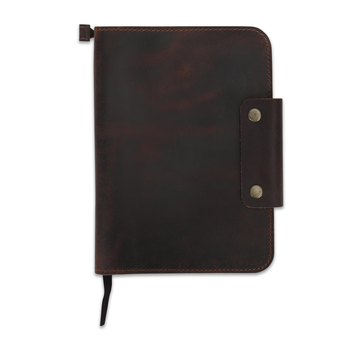 CestAntiQ Rustic Leather Journal Cover – Fit for 5.75 x 8.25 Inch & A5 Notebooks (5.5 x 8.2 Inch) – Refillable Cover with Pen Loop, 5 Card Slots – Ideal for Writers, Artists, Professionals (Brown)