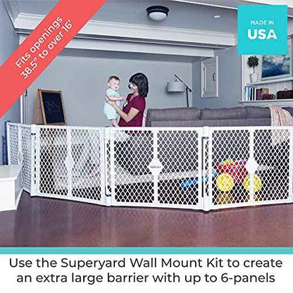 Toddleroo by North States - Superyard Wall Mount Kit: Play Yard Wall Mount Kit Compatible with Superyard or Colorplay Play Pens - Made in USA - Gray
