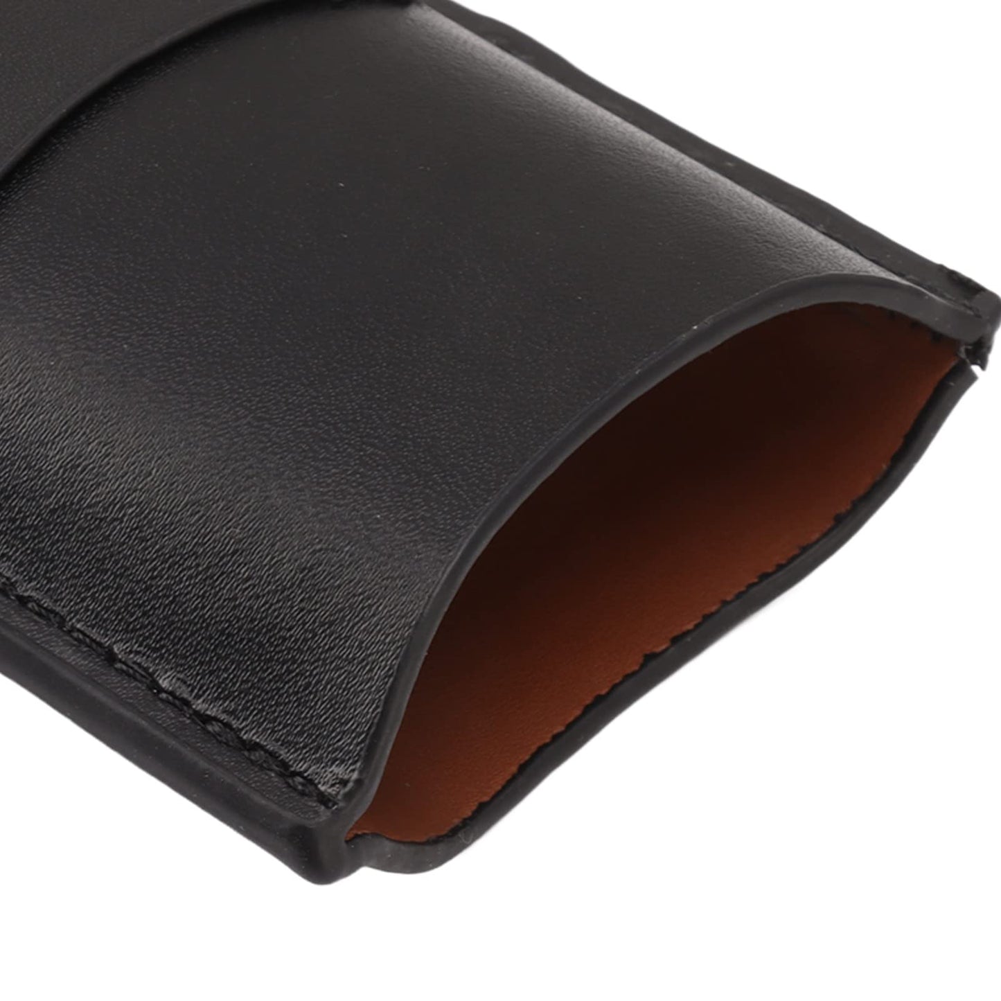 OEBUAFI 2 Finger Faux Leather Cigar Case, Premium Soft Touch Travel Holder with Front Pocket for Cutter, Elegant Sewing Technology Lightweight Durable Men (Black)
