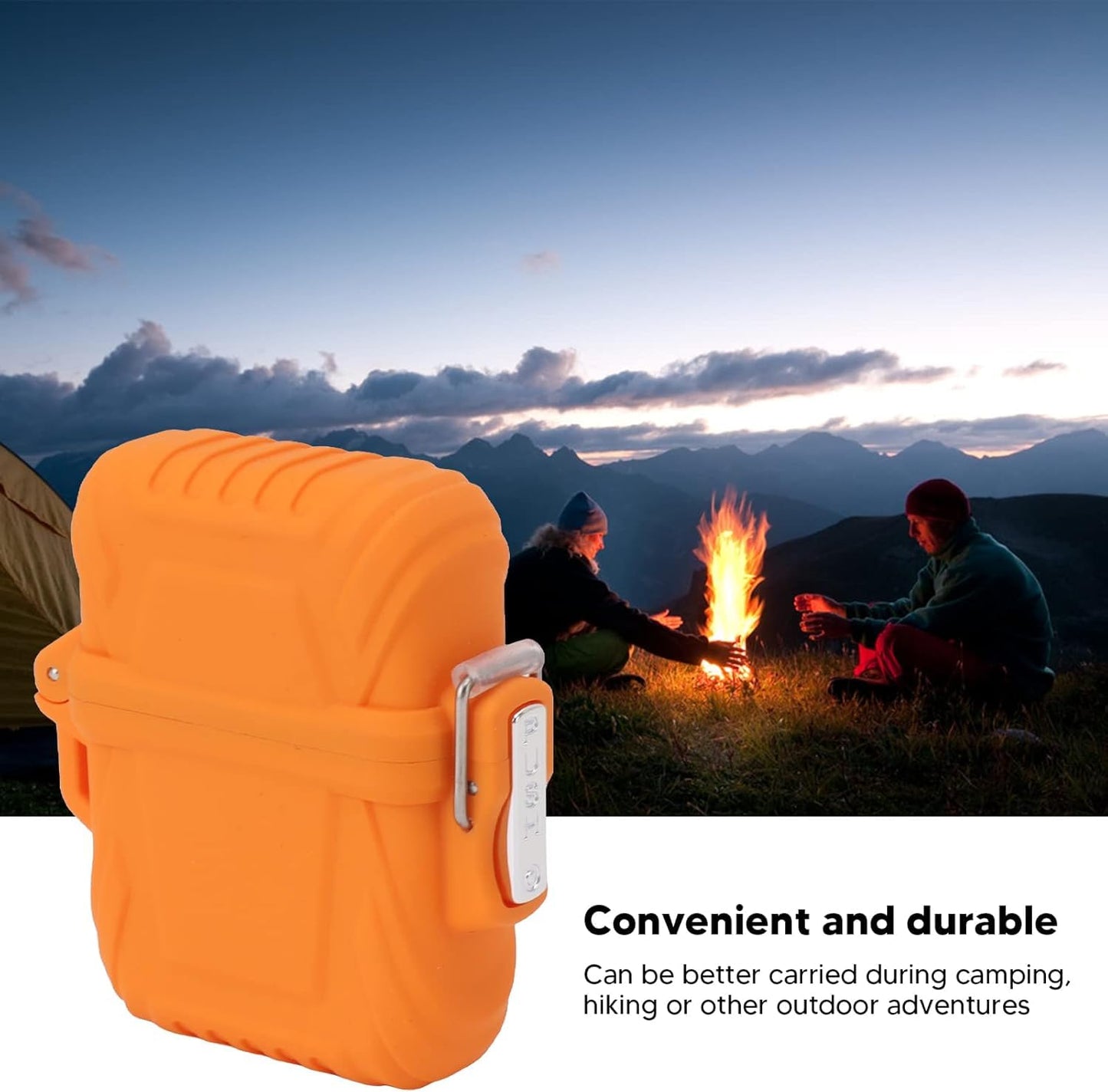 Torch Lighter Cover Case, Sturdy IP56 Lighter Case 2PCS for Travel for Camping (Orange)
