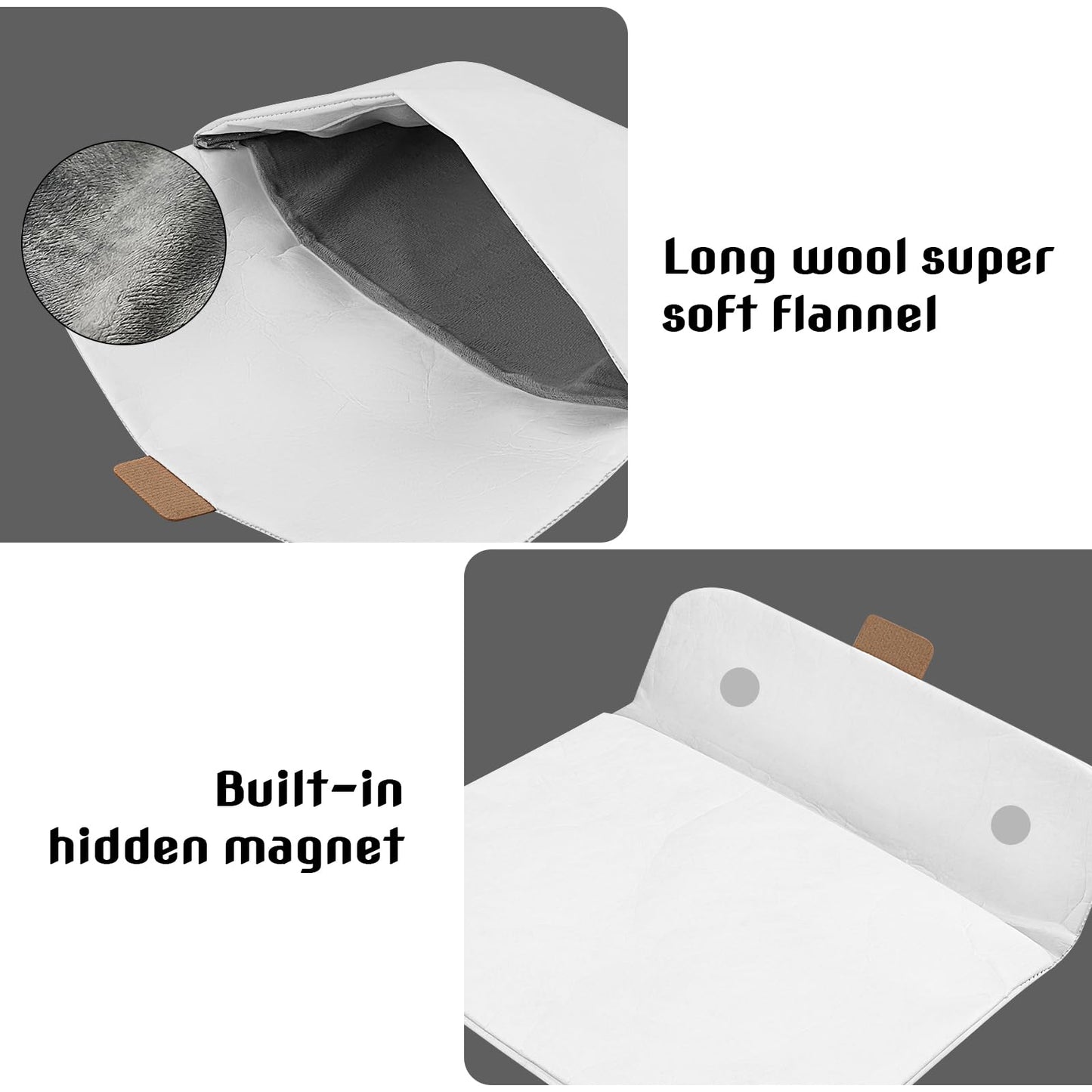 HannaFires Retro Paper Clutch Bag - Portable Tablet & Document Sleeve with Water Repellent Liner for Work, School & Gift (White)