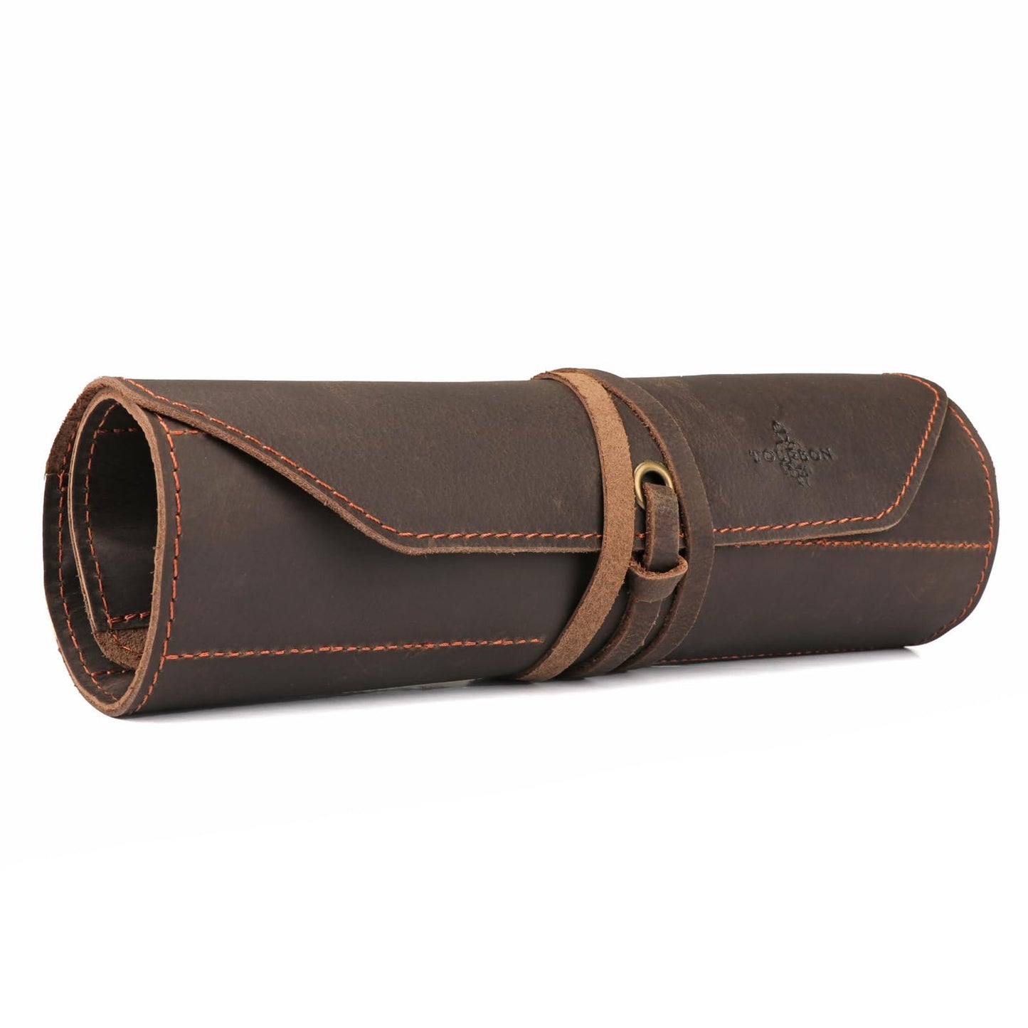 Tourbon Full Leather Knife Roll Carving Tool Organizer Craft Carrier Storage Bag Case with 10 Slots