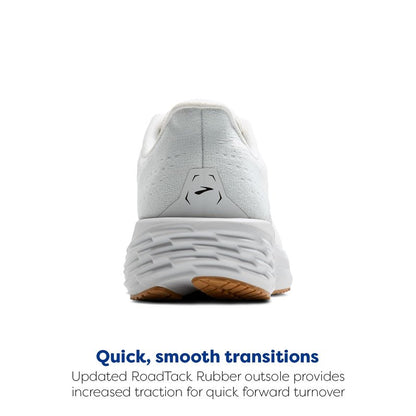 Brooks Men’s Launch 11 Neutral Running Shoe - White/Grey/Black - 8.5 Medium
